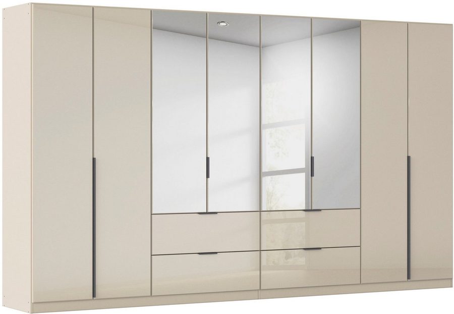 OTTO home Drehtürenschrank Kleiderschrank Kleiderschränke Schrank Garderobe AGORDO mit Glasfront (in zwei Griff-Farben, Breiten 91-360 cm) mit Außenschubkästen, in 7 Breiten und 2 Höhen MADE IN GERMANY