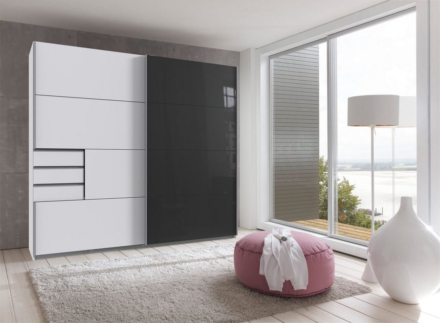 Wimex Schwebetürenschrank Saigon mit Glaselementen, 2 Türen, 225cm breit