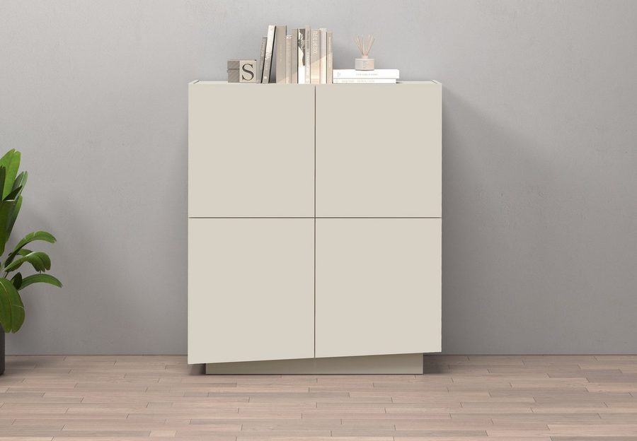 OTTO home Highboard VELA, Höhe 120 cm, Design mit schrägen Türen, 8 Fächer, Made in Italy (1 St), Made in Italy, Maße-B/T/H: 100x35x120,hohes Sideboard,Anrichte,Kommode von OTTO home