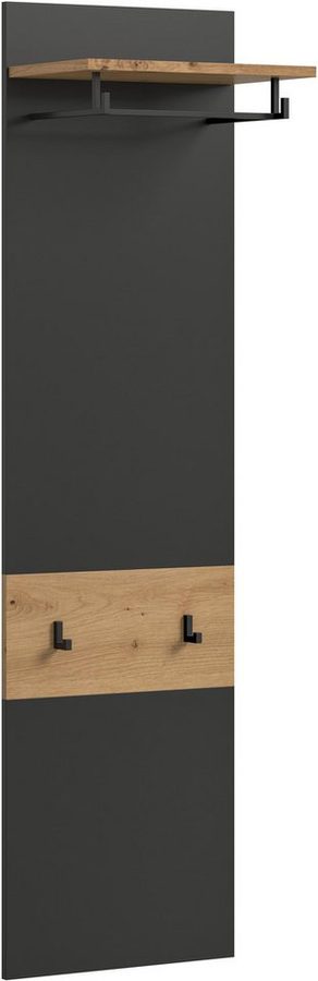Home affaire Garderobenpaneel REHAT, TOPSELLER!, Höhe 165 cm, Hutablage, 2 Haken, Garderobenstange (1 St., in verschiedenen Farben erhältlich), Paneel, Wandboard, Garderobe, Garderobenleiste, Garderobenboard von home affaire