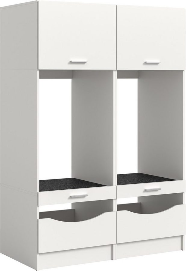 welltime Mehrzweckschrank-Set FALAS, 2-teilig, Hauswirtschaftsraum Set, Breite 133 cm, (Set, 2-St., bestehend aus: 2x Waschmaschinenumbauschrank, in verschiedenen Farben), Kombination, Waschmaschinenumbau, Waschmaschinenschrank, Wäschekammer