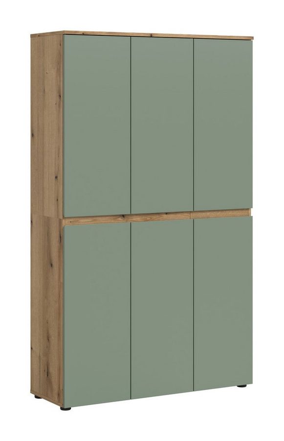 furnling Mehrzweckschrank Sarca 1 Kleiderstange, 6 Türen, 18 Fächer, Universalschrank, Höhe 175 cm von furnling