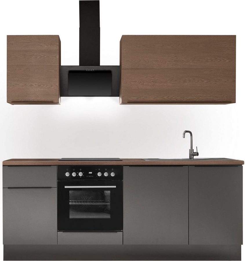 KOCHSTATION Küchenzeile Cocco, Breite 220 cm, wahlweise mit E-Geräten und Induktion