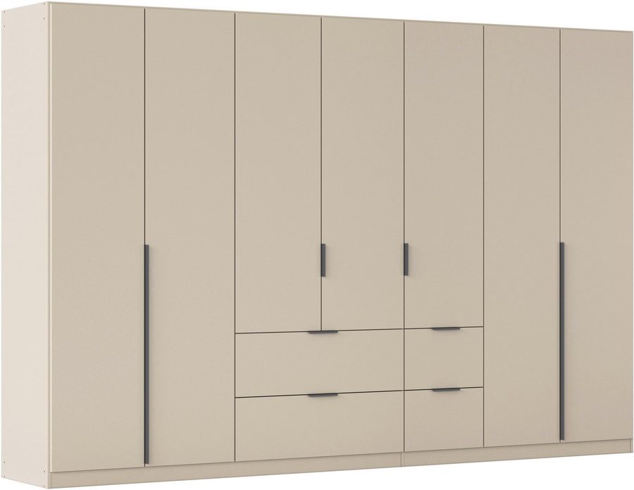 OTTO home Drehtürenschrank Kleiderschrank Schrank Garderobe AGORDO mit Dekor- oder Hochglanzfront (in zwei Griff-Farben, Breite 315 cm) mit Außenschubkästen, Serie in 7 Breiten und 2 Höhen MADE IN GERMANY