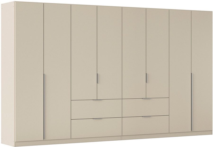OTTO home Drehtürenschrank Kleiderschrank Schrank Garderobe AGORDO mit Dekor- oder Hochglanzfront (in zwei Griff-Farben, Breite 360 cm) mit Außenschubkästen, Serie in 7 Breiten und 2 Höhen MADE IN GERMANY