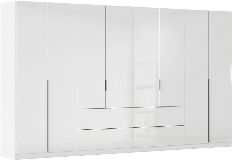 OTTO home Drehtürenschrank Kleiderschrank Schrank Garderobe AGORDO mit Dekor- oder Hochglanzfront (in zwei Griff-Farben, Breite 360 cm) mit Außenschubkästen, Serie in 7 Breiten und 2 Höhen MADE IN GERMANY