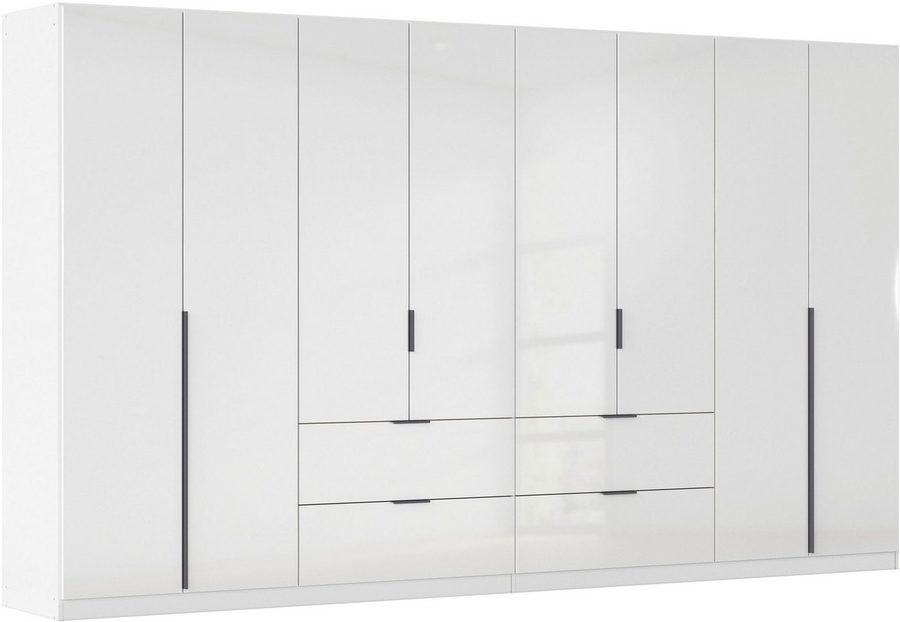 OTTO home Drehtürenschrank Kleiderschrank Schrank Garderobe AGORDO mit Dekor- oder Hochglanzfront (in zwei Griff-Farben, Breite 360 cm) mit Außenschubkästen, Serie in 7 Breiten und 2 Höhen MADE IN GERMANY