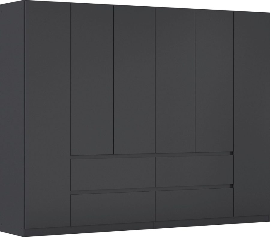 rauch Drehtürenschrank Mehrzweckschrank Aktenschrank Mietswohnung Garderobe MAINZ 271cm breit (3 verschiedene Ausstattungen BASIC/CLASSIC/PREMIUM (inkl. SOFT-CLOSE) grifflose Front, Außentüren mit Push-to-Open Funktion MADE IN GERMANY