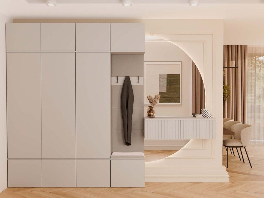 Raumhirsch Furniture Schuhschrank Garderobenschrank für Flur und Eingangsbereich (Kleiderschrank sowie Schuhschrank im SET) verschiedene Farben