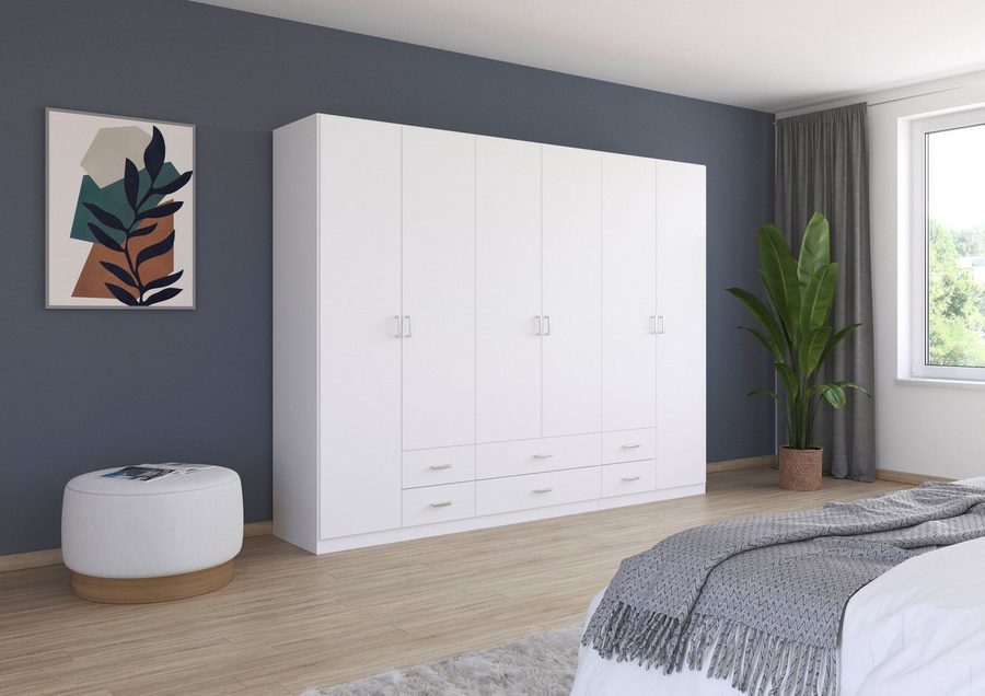 rauch Drehtürenschrank Kleiderschrank Garderobe GAMMA Breiten 271 cm (in 3 Ausstattungen BASIC/CLASSIC/PREMIUM (inkl. SOFT-CLOSE-Funktion) mit Schubladen, verschiedene Griff-Varianten TOPSELLER MADE IN GERMANY