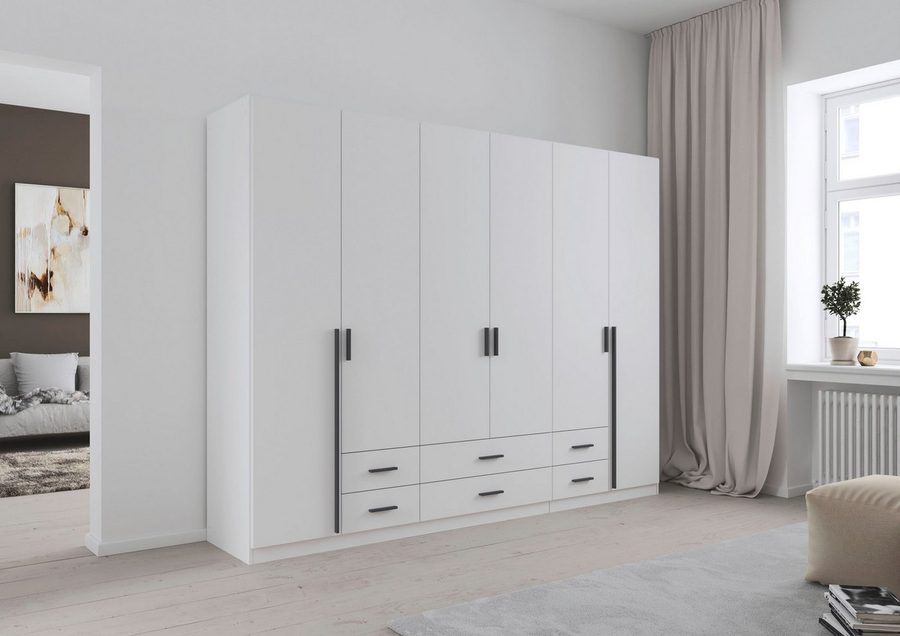 rauch Drehtürenschrank Kleiderschrank Garderobe GAMMA Breiten 271 cm (in 3 Ausstattungen BASIC/CLASSIC/PREMIUM (inkl. SOFT-CLOSE-Funktion) mit Schubladen, verschiedene Griff-Varianten TOPSELLER MADE IN GERMANY