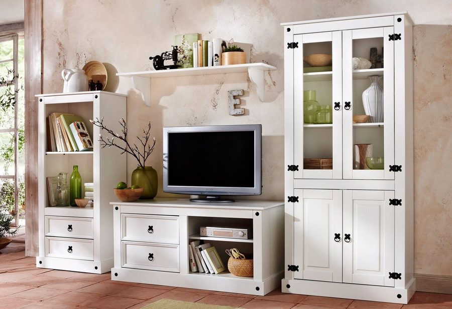 OTTO home Wohnwand, (Set, 3-St), bestehend aus 1 Vitrine, 1 Lowboard und 1 Regal, ohne Wandboard