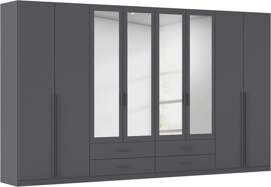 rauch Kleiderschrank Schrank Garderobe Ankleide GAMMA Breiten 91/136/181/226/271/315/360 cm (in 3 Ausstattungen BASIC/CLASSIC/PREMIUM (inkl. SOFT-CLOSE-Funktion) verschiedene Griff-Varianten, mit Spiegel TOPSELLER MADE IN GERMANY