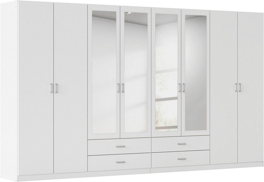 rauch Kleiderschrank Schrank Garderobe Ankleide GAMMA Breiten 91/136/181/226/271/315/360 cm (in 3 Ausstattungen BASIC/CLASSIC/PREMIUM (inkl. SOFT-CLOSE-Funktion) verschiedene Griff-Varianten, mit Spiegel TOPSELLER MADE IN GERMANY