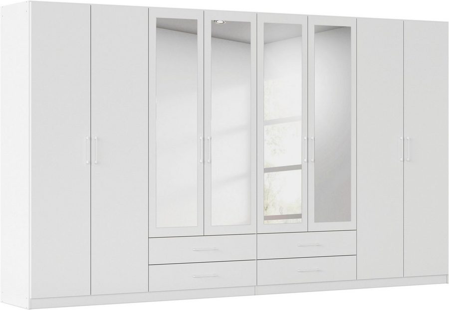 rauch Kleiderschrank Schrank Garderobe Ankleide GAMMA Breiten 91/136/181/226/271/315/360 cm (in 3 Ausstattungen BASIC/CLASSIC/PREMIUM (inkl. SOFT-CLOSE-Funktion) verschiedene Griff-Varianten, mit Spiegel TOPSELLER MADE IN GERMANY