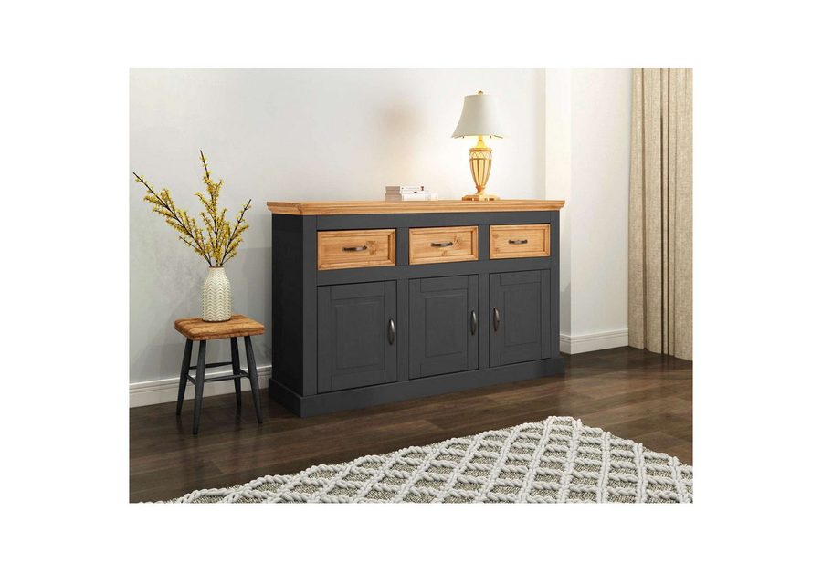 OTTO home Sideboard Selma, Kommode aus massivem Kiefernholz, Breite 145 cm