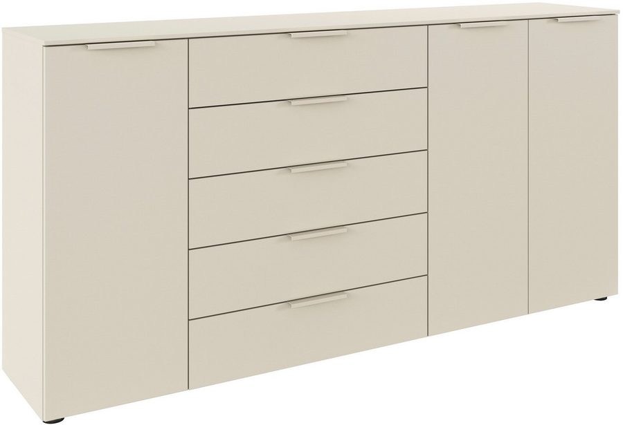rauch Schubkastenkommode Kommode Türkommode Sideboard Kombikommode FLIPP (Breite 200 cm mit 4 Einlegeböden), 3-türig mit 5 Schubladen und Soft-Close-Funktion von Rauch