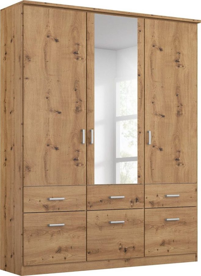 rauch Kleiderschrank Kleiderschrank Schrank Garderobe deckenhoher Schrank BREMEN (optional mit Spiegel, Breiten: 91/136/181 cm, Höhe: 199 cm) in vielen Farbvariationen, inkl. Kranzblende MADE IN GERMANY von Rauch