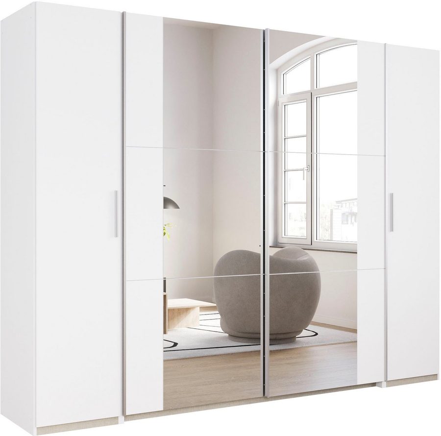 rauch Schwebetürenschrank Kleiderschrank Drehtürenschrank Schrank Garderobe KRONACH (in 3 Ausstattungen BASIC/CLASSIC/PREMIUM, Breiten 225/268/311/354 cm) Kombischrank optional mit 1 oder 2 Spiegel viele Böden MADE IN GERMANY