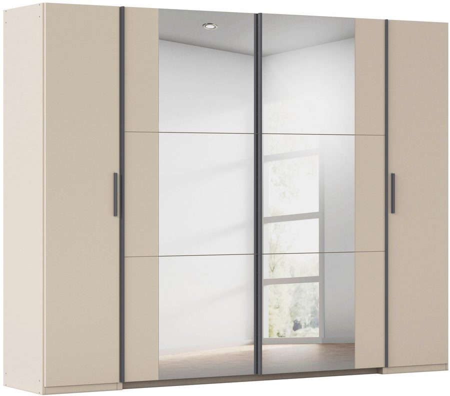 rauch Schwebetürenschrank Kleiderschrank Drehtürenschrank Schrank Garderobe KRONACH (in 3 Ausstattungen BASIC/CLASSIC/PREMIUM, Breiten 225/268/311/354 cm) Kombischrank optional mit 1 oder 2 Spiegel viele Böden MADE IN GERMANY