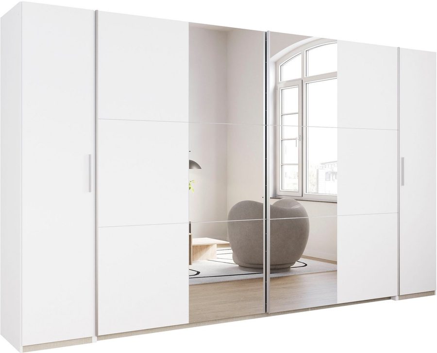 rauch Schwebetürenschrank Kleiderschrank Drehtürenschrank Schrank Garderobe KRONACH (in 3 Ausstattungen BASIC/CLASSIC/PREMIUM, Breiten 225/268/311/354 cm) Kombischrank optional mit 1 oder 2 Spiegel viele Böden MADE IN GERMANY