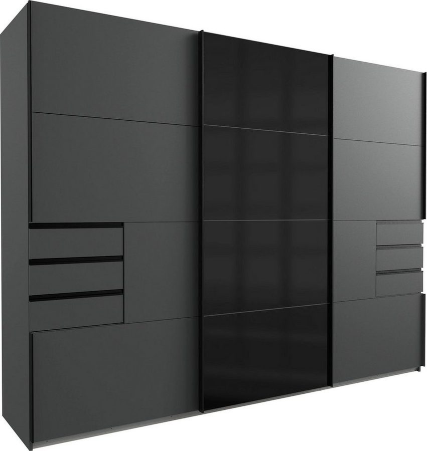 Wimex Schwebetürenschrank Saigon, Kleiderschrank mit Schiebetür mit Glaselementen, 3 Türen, 270cm breit