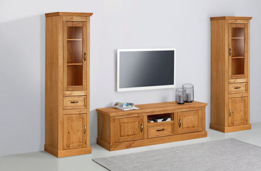 OTTO home Wohnwand Selma, (Set, 3-St), 2 Vitrinen und 1 Lowboard