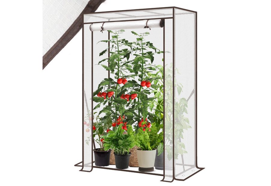Sekey Foliengewächshaus Tomatengewächshaus Tomatenhaus Foliengewächshaus 50 x 100 x 150 cm, Gartenhaus Frühbeet Tomatenhaus Gemüse Treibhaus mit PE Gitterfolie von Sekey