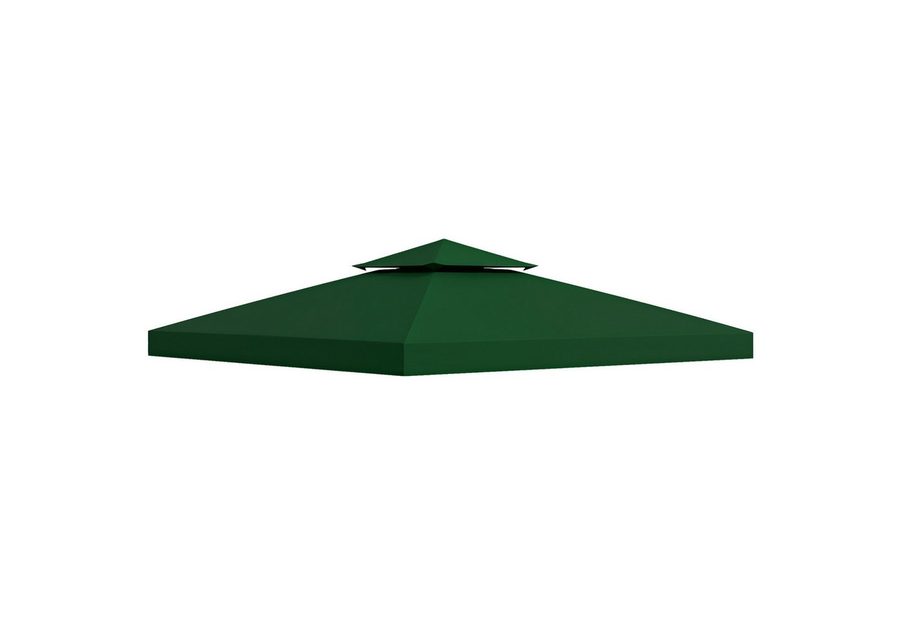 Outsunny Pavillon-Ersatzdach Pavillondach mit Doppeldach, Ablauflöcher, Ersatzbezug, 180 g/m², 300 x 300 cm (Gartenpavillonersatzdach, Ersatzdach), für Garten, Balkon, Grün von Outsunny