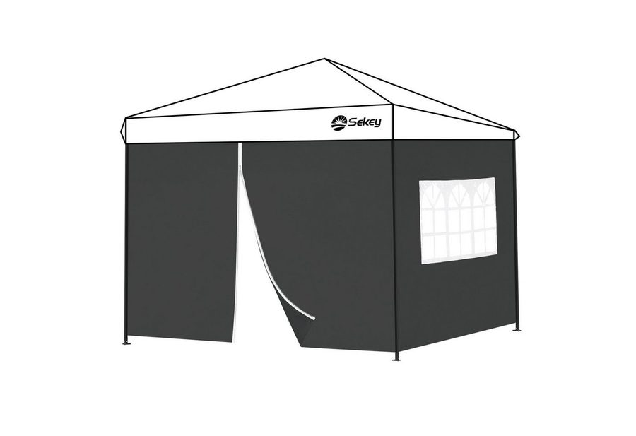 Sekey Pavillonseitenteil 2er Set Pavillon Seitenteile Seitenwand für Faltpavillon 300 x 300 cm, Mit Reißverschluss, mit Fenster / auch für 300 x 600 cm, 300 x 900 cm von Sekey