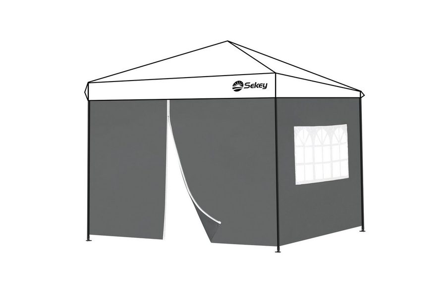 Sekey Pavillonseitenteil 2er Set Pavillon Seitenteile Seitenwand für Faltpavillon 300 x 300 cm, Mit Reißverschluss, mit Fenster / auch für 300 x 600 cm, 300 x 900 cm von Sekey