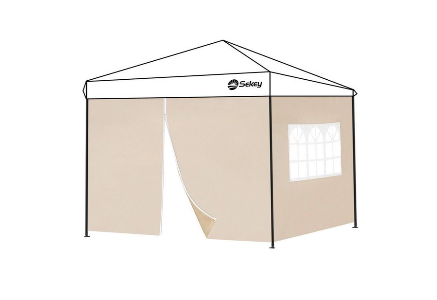 Sekey Pavillonseitenteil 2er Set Pavillon Seitenteile Seitenwand für Faltpavillon 300 x 300 cm, Mit Reißverschluss, mit Fenster / auch für 300 x 600 cm, 300 x 900 cm von Sekey