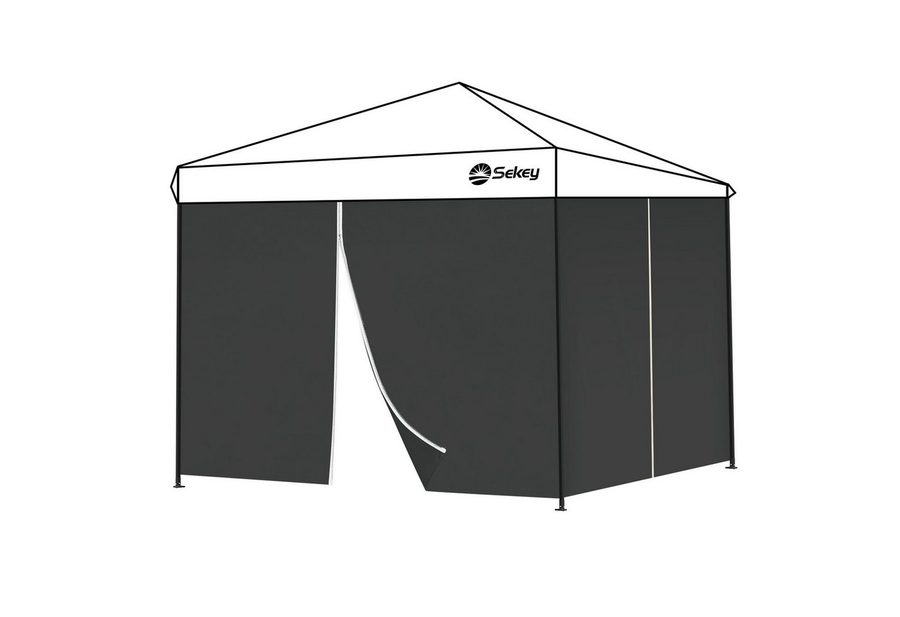 Sekey Pavillonseitenteil 2x Seitenwand für Pavillon 3m/6m/9m mit Reißverschluss, für 3 x 3 m Pavillon, 3 x 6 m Gartenpavillon, 3 x 9 m Partyzelt von Sekey