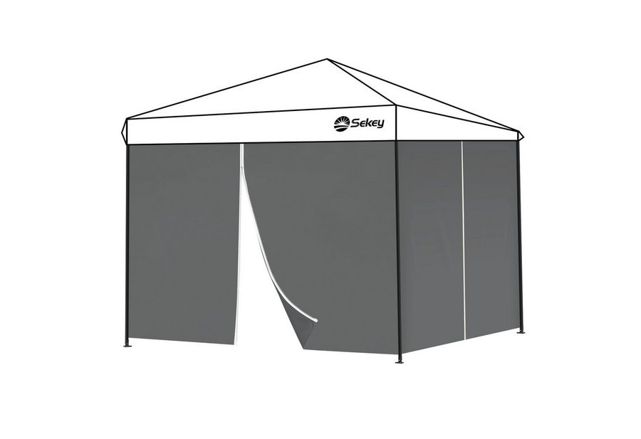 Sekey Pavillonseitenteil 2x Seitenwand für Pavillon 3m/6m/9m mit Reißverschluss, für 3 x 3 m Pavillon, 3 x 6 m Gartenpavillon, 3 x 9 m Partyzelt von Sekey