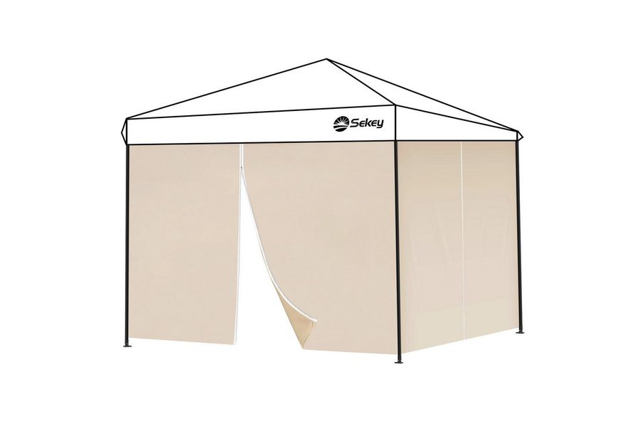 Sekey Pavillonseitenteil 2x Seitenwand für Pavillon 3m/6m/9m mit Reißverschluss, für 3 x 3 m Pavillon, 3 x 6 m Gartenpavillon, 3 x 9 m Partyzelt von Sekey