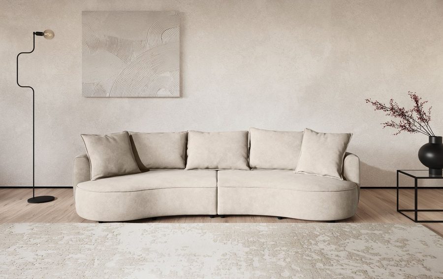 OTTO home Loungesofa Sana, Bigsofa, Megasofa, organische Form, Breite 296 cm, Loungesofa mit Wellenunterfederung