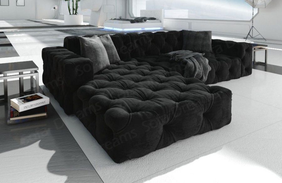 Sofa Dreams Ecksofa Polster Design Sofa Samtstoff Menorca L Form kurz Stoffsofa, Loungesofa