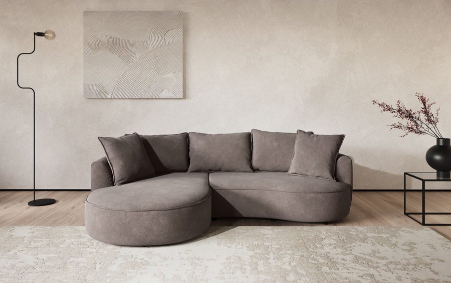 OTTO home Ecksofa Sana L-Form, B: 260 cm, organische Form, Otto.Verlässliche Qualität, Loungesofa mit Wellenunterfederung