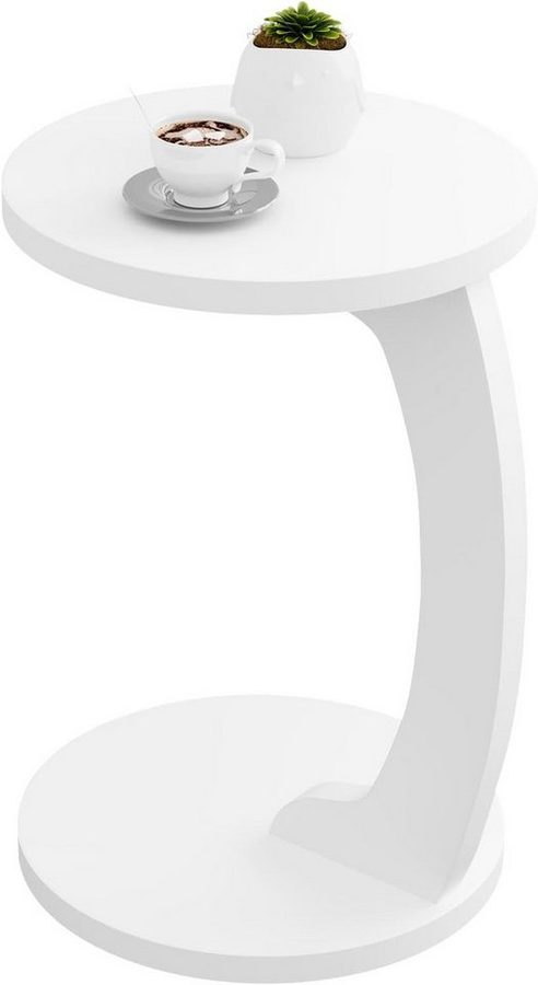 Woltu Beistelltisch, Couchtisch rund, C Form, für Sofa Bett, φ38xH55 cm von WOLTU