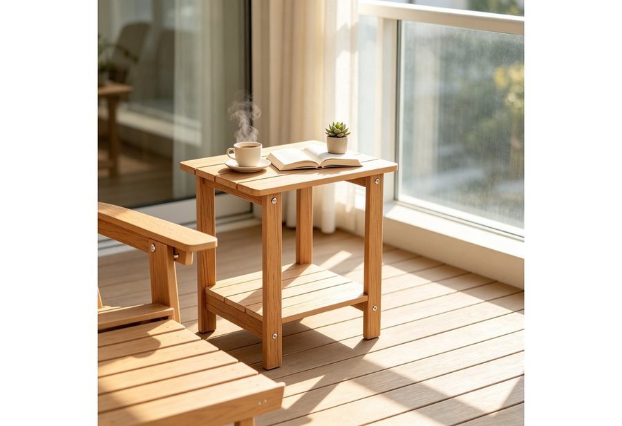 WILLIAMSPACE Couchtisch Zweistöckiger HIPS-Tisch, wetterfest, platzsparend für Innen & Außen. von WILLIAMSPACE