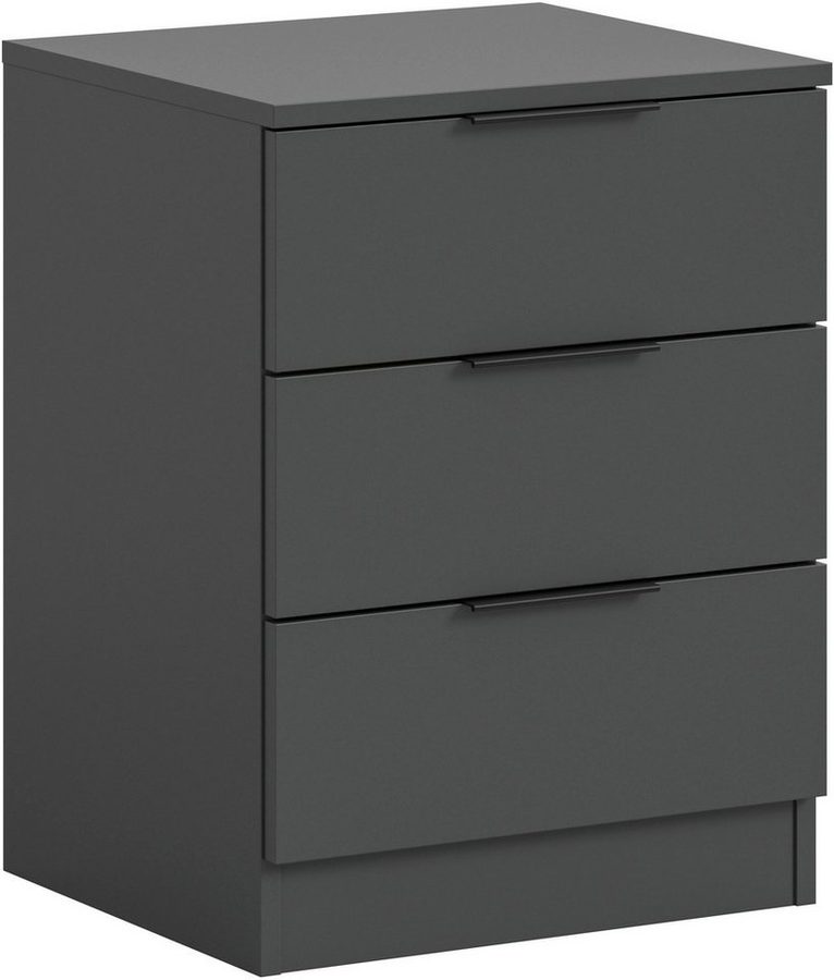 OTTO home Nachtkommode Skarde Nachttisch Beistelltisch Kommode, Breite: 45 cm (1 St), Skarde, Nachtkommode, 3 Schubkästen, anthrazit von OTTO home