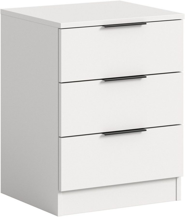 OTTO home Nachtkommode Skarde Nachttisch Beistelltisch Kommode, Breite: 45 cm (1 St), Skarde, Nachtkommode, 3 Schubkästen, weiß von OTTO home