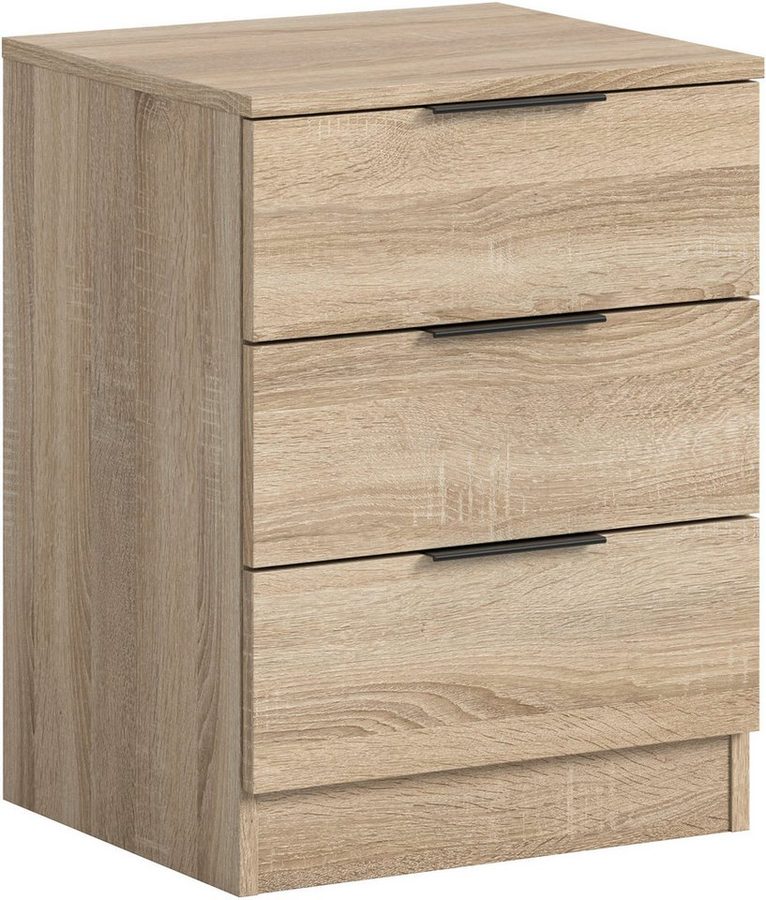 OTTO home Nachtkommode Skarde Nachttisch Beistelltisch Kommode, Breite: 45 cm (1 St), Skarde, Nachtkommode, 3 Schubkästen, Sonoma Eiche NB von OTTO home