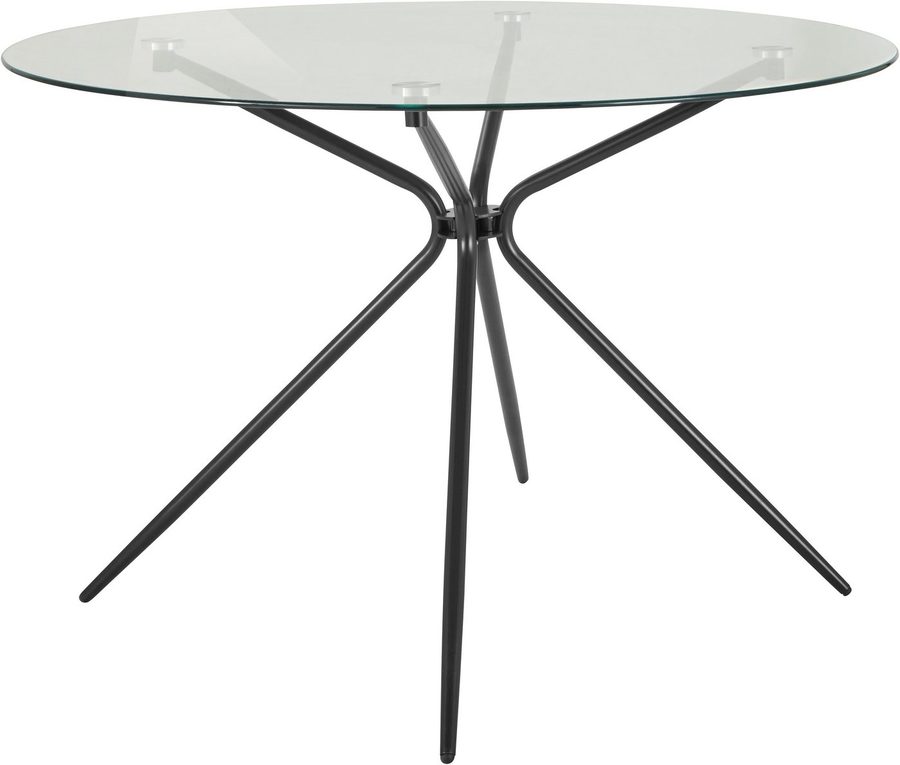 OTTO home Glastisch Silvi (Esstisch, Glastisch, Küchentisch), rund, Ø 110 cm, schwarzes Metallgestell von OTTO home