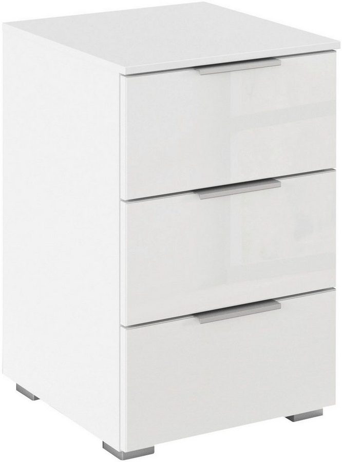 OTTO home Nachtkommode Nachttisch Nachtschrank Nachtkonsole AGORDO mit Glasfront (in zwei Griff-Farben, Breite 40 cm), mit 3 geräumigen Schubladen für viel Stauraum MADE IN GERMANY von OTTO home
