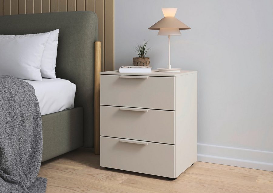 LeGer Home by Lena Gercke Nachtkommode Nachttisch Nachtschrank Nachtkonsole SERINA eleganter Eyecatcher (inkl. SOFT-CLOSE-FUNKTION), mit 3 Schubkästen sowie hochwertigen Metallgriffen MADE IN GERMANY von LeGer Home by Lena Gercke