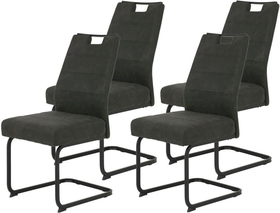 HELA Freischwinger KERTIN (Set, 4 St), XL Sitzbreite, Griff, Federkorb, 140kg belastbar von Hela