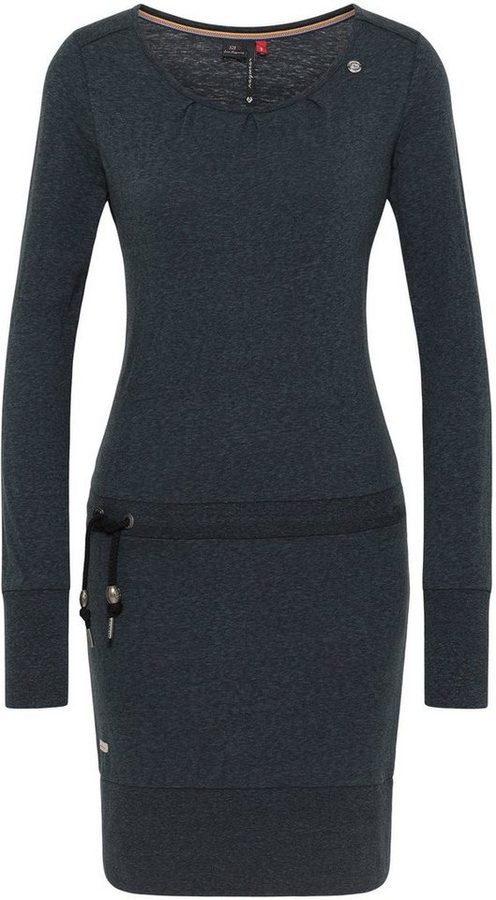 Ragwear Jerseykleid ALEXA mit Kordelzug und kontrastigen Zierperlen-Besatz
