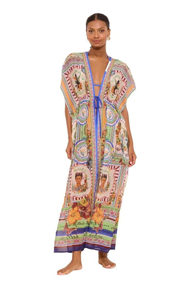 LIPSY Strandkleid Lipsy Maxi-Strandkleid mit Print & Bindegürtel (1-tlg)