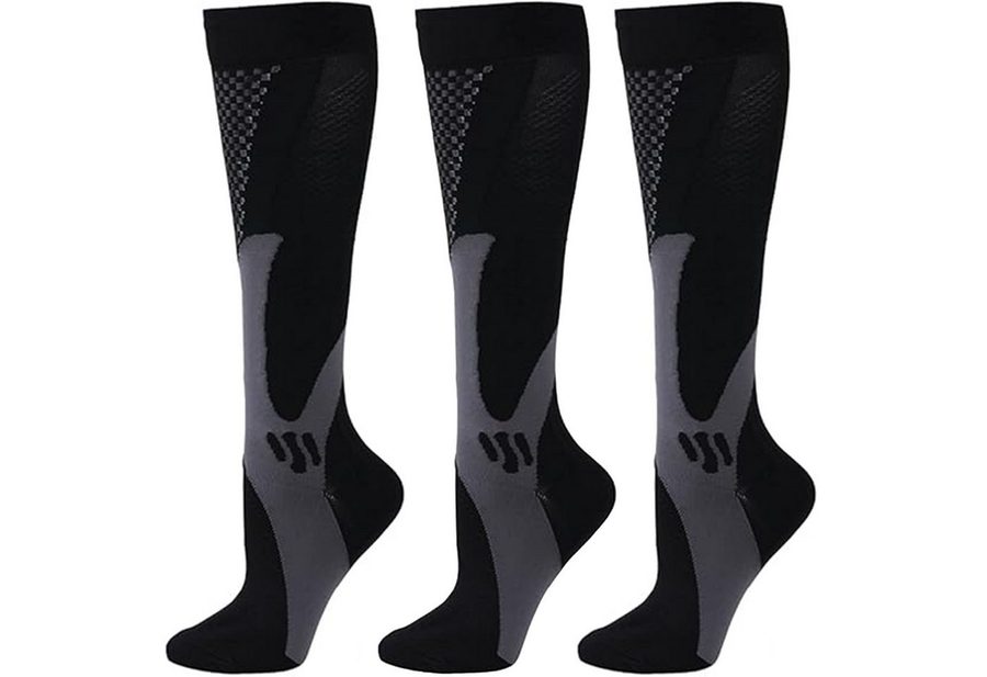 Mutig Kompressionsstrümpfe 3 Paar Kompressionsstrümpfe Kniestrümpfe Stützstrümpfe Laufsocken (15-25mmHg Stützstrümpfe Sport Kompressionssocken mit Elastisch, für Damen und Herren) für Sport, Laufen, Flug, Reisen, Schwangerschaft,Compression Socks von Mutig